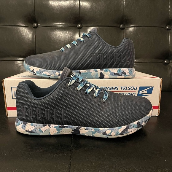 NOBULL Navy Blue Sneakers with Camouflage Sole - Picture 1 of 7